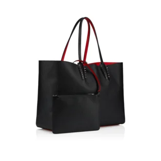 Cabata grande – Bolso Tote – Piel de becerro y tachuelas – Negro