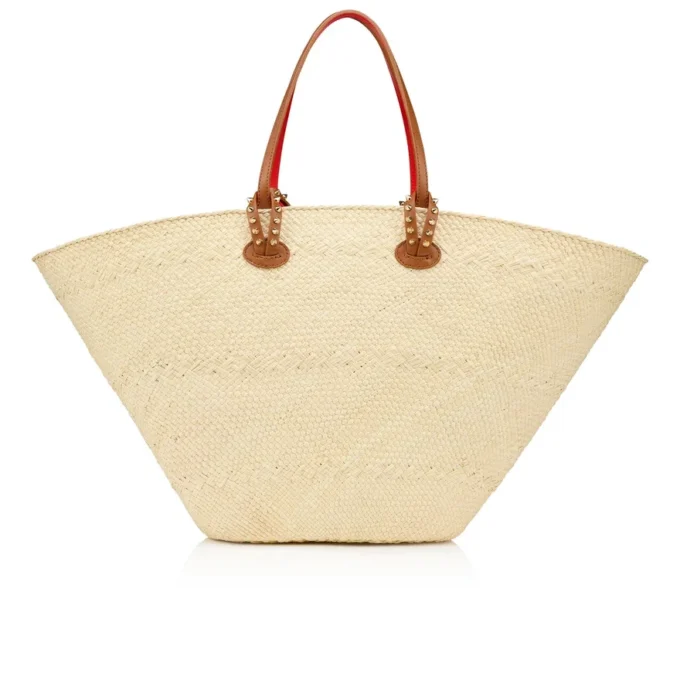 Cabata Large – Bolsos Tote – Rafia y piel de becerro – Natural Cabata Large – Bolsos Tote – Rafia y piel de becerro – Natural