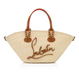 Cabata Mini – Bolso Tote – Rafia y piel de becerro – Natural