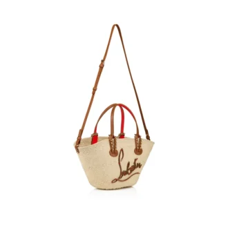 Cabata Mini – Bolso Tote – Rafia y piel de becerro – Natural