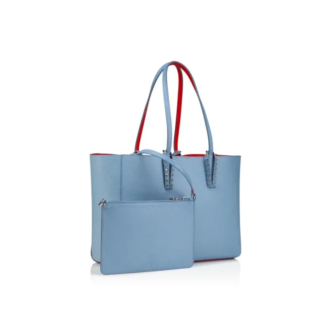 Cabata Small – Bolso Tote – Piel de becerro granulada – Ceruleo