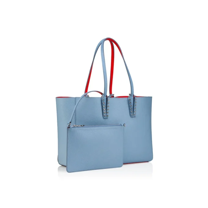 Cabata Small – Bolso Tote – Piel de becerro granulada – Ceruleo