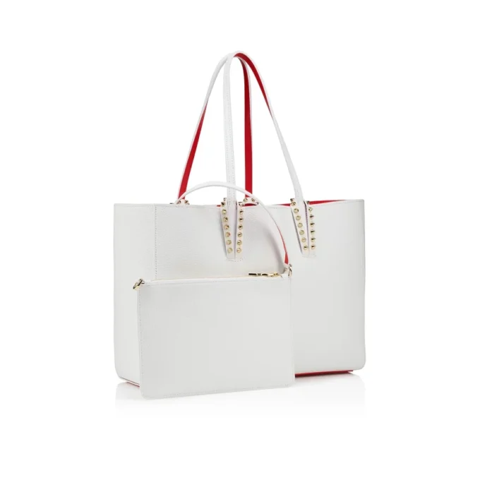 Cabata Small – Bolso Tote – Piel de becerro suave y tachuelas – Bianco Cabata Small – Bolso Tote – Piel de becerro suave y tachuelas – Bianco