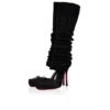 Cassia Annmac – Zapatos de tacón de 100 mm – Satén crepé y malla – Negro – Mujer