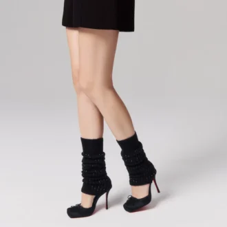 Cassia Annmac – Zapatos de tacón de 100 mm – Satén crepé y malla – Negro – Mujer Cassia Annmac – Zapatos de tacón de 100 mm – Satén crepé y malla – Negro – Mujer