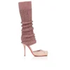 Cassia Annmac – Zapatos de tacón de 100 mm – Satén crepé y malla – Poupee – Mujer