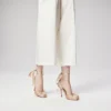 Cassia con cordones – Zapatos de tacón de 100 mm con tiras – Satén crepé – Nude 1 – Mujer