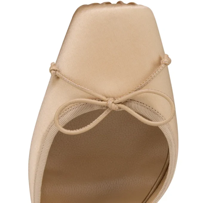 Cassia con cordones – Zapatos de tacón de 100 mm con tiras – Satén crepé – Nude 1 – Mujer