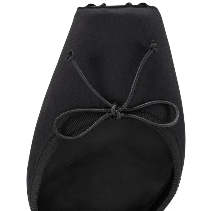 Cassia Lace up Alta – Zapatos de tacón con tiras de 160 mm – Satén crepé – Negro – Mujer