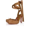 Cassia Lace up – Zapatos de tacón con tiras de 100 mm – Satén crepé – Nude 4 – Mujer