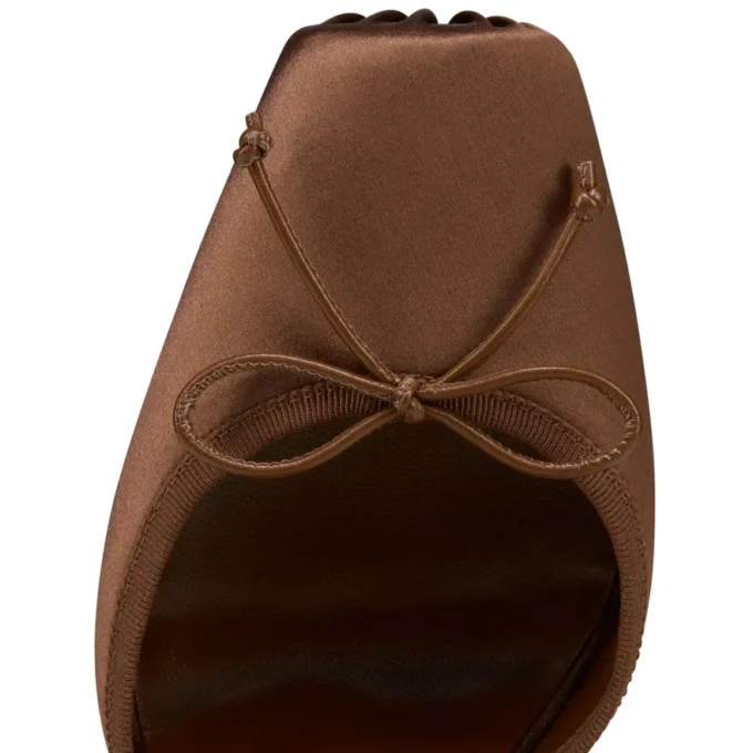 Cassia Lace up – Zapatos de tacón con tiras de 100 mm – Satén crepé – Nude 5 – Mujer