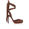 Cassia Lace up – Zapatos de tacón con tiras de 100 mm – Satén crepé – Nude 8 – Mujer