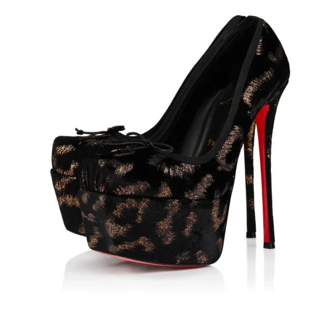 Cassia Nodo Alta – Zapatos de tacón de 160 mm – Terciopelo bordado «Leo by Night» – Negro – Mujer Cassia Nodo Alta – Zapatos de tacón de 160 mm – Terciopelo bordado «Leo by Night» – Negro – Mujer