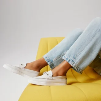 Chambeliboat – Zapatos náuticos – Piel de nubuck invertida – Albatre – Mujer