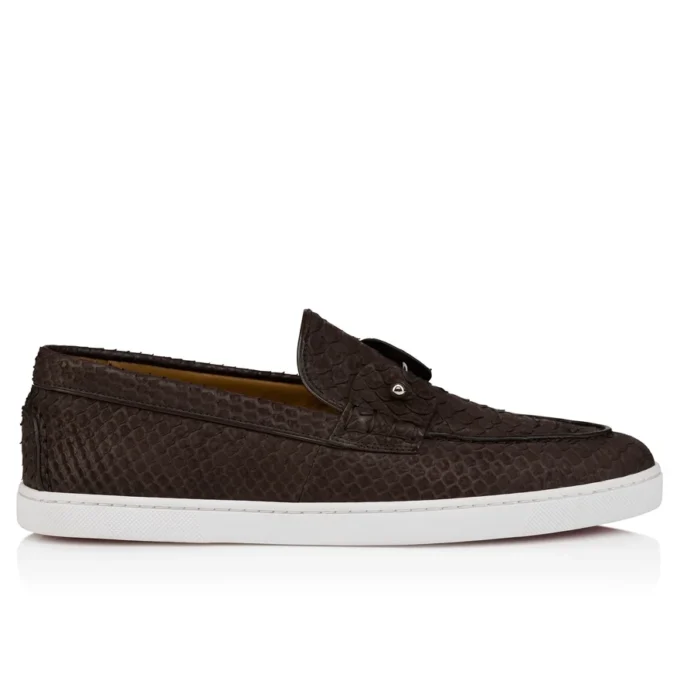 Chambeliboat – Zapatos náuticos – Piel de pitón – Café – Hombre Chambeliboat – Zapatos náuticos – Piel de pitón – Café – Hombre