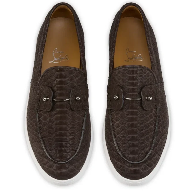 Chambeliboat – Zapatos náuticos – Piel de pitón – Café – Hombre Chambeliboat – Zapatos náuticos – Piel de pitón – Café – Hombre