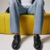 Chambelimonk – Mocasines con correa – Piel de becerro – Negro – Hombre