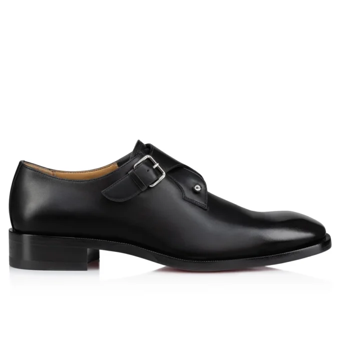 Chambelimonk – Mocasines con correa – Piel de becerro – Negro – Hombre