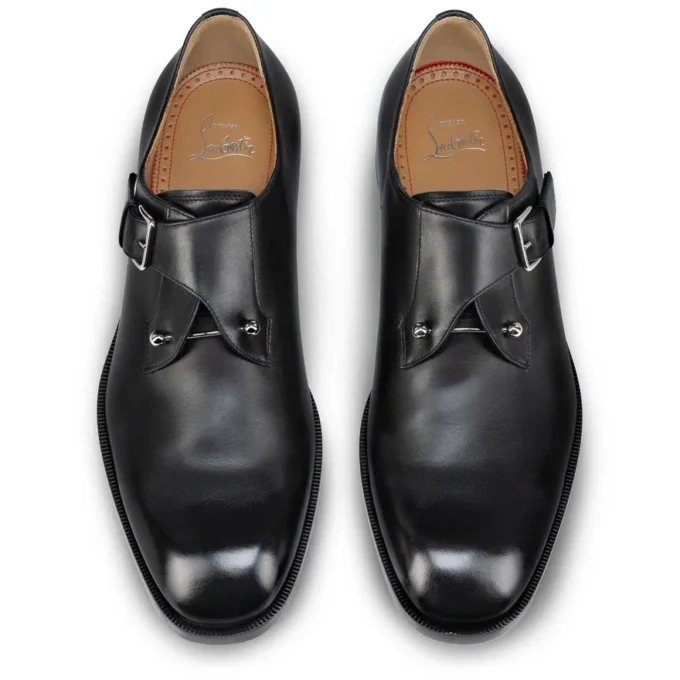 Chambelimonk – Mocasines con correa – Piel de becerro – Negro – Hombre