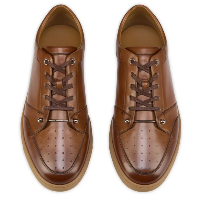 Chambelisneak – Zapatillas – Piel de becerro patinada – Havane – Hombre