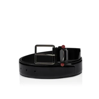 Chambeliss – Cinturón – Piel de becerro charol y strass – Negro