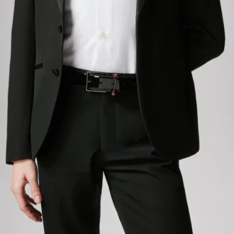 Chambeliss – Cinturón – Piel de becerro charol y strass – Negro