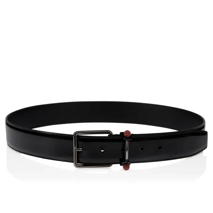 Chambeliss – Cinturón – Piel de becerro charol y strass – Negro Chambeliss – Cinturón – Piel de becerro charol y strass – Negro