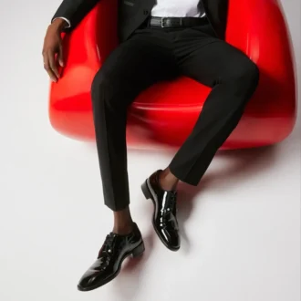 Chambeliss Night Strass – Derbies – Piel de becerro charolada y tachuelas – Negro – Hombre