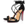 Choca Lux – Sandalias de tiras de 120 mm – Piel de cabrito – Negro – Mujer