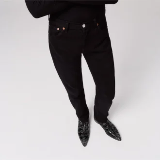 Circus Booty Perla – Botas – Piel de gamuza y strass, piel de becerro charolada – Negro – Hombre