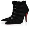 Circus Max – Botas de 100 mm – Ante de becerro, malla y piel de cabrito – Negro – Mujer