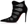 Circus Max – Botas de 100 mm – Ante de becerro, malla y piel de cabrito – Negro – Mujer