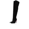 Circus Max Botta Alta – Botas de 100 mm – Ante de becerro, malla y piel de cabrito – Negro – Mujer