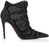 Circus Max Perla – Botas de 100 mm – Piel de gamuza, malla y strass – Negro – Mujer