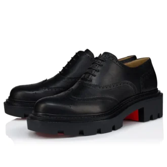 College – Zapatos Oxford – Piel de becerro encerada – Negro – Hombre