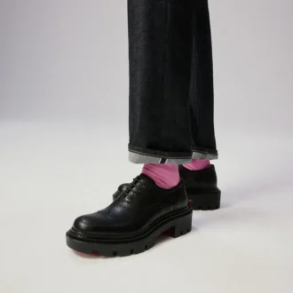 College – Zapatos Oxford – Piel de becerro encerada – Negro – Hombre
