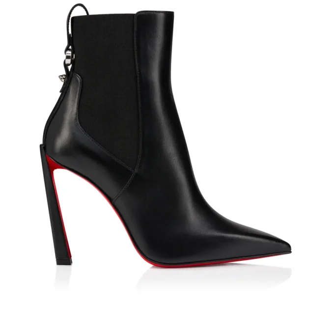 Condodo – Botas de 100 mm – Piel de becerro – Negro – Mujer