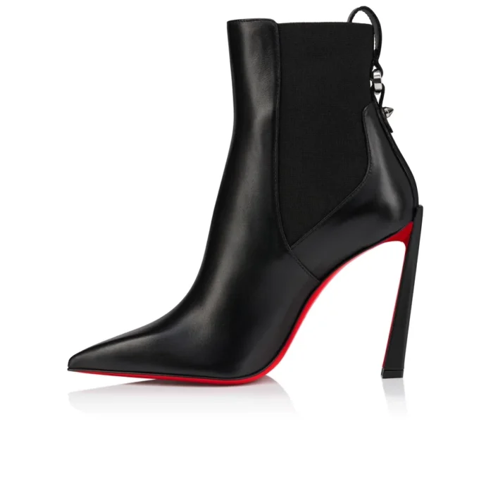 Condodo – Botas de 100 mm – Piel de becerro – Negro – Mujer