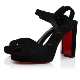 Cora – Sandalias de 100 mm – Ante de becerro – Negro – Mujer