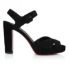 Cora – Sandalias de 100 mm – Ante de becerro – Negro – Mujer