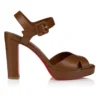 Cora – Sandalias de 100 mm – Piel de cordero napa – Cuoio – Mujer