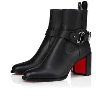 Dianouchette – Botas bajas de 70 mm – Piel de becerro – Negro – Mujer