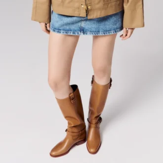 Dianouchette Botta – Botas – Piel de becerro encerada – Terra – Mujer