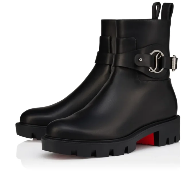 Dianouchette Lug – Botas bajas – Piel de becerro encerada – Negro – Mujer Dianouchette Lug – Botas bajas – Piel de becerro encerada – Negro – Mujer