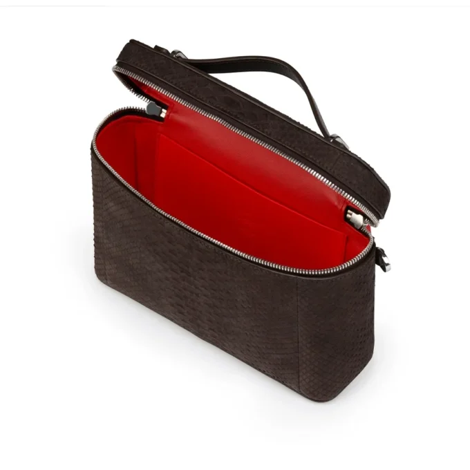 Djanis – Bolso bandolera – Piel de pitón – Café