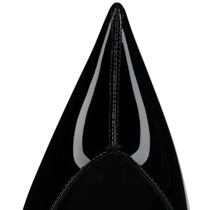 Erozee – Zapatos de tacón con tiras de 100 mm – Piel de becerro charol – Negro – Mujer