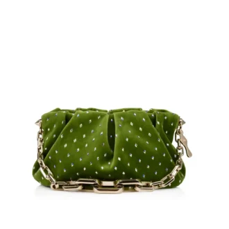 Eva Small – Bolso de hombro – Terciopelo y strass – Haiiro