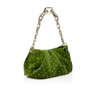 Eva Small – Bolso de hombro – Terciopelo y strass – Haiiro