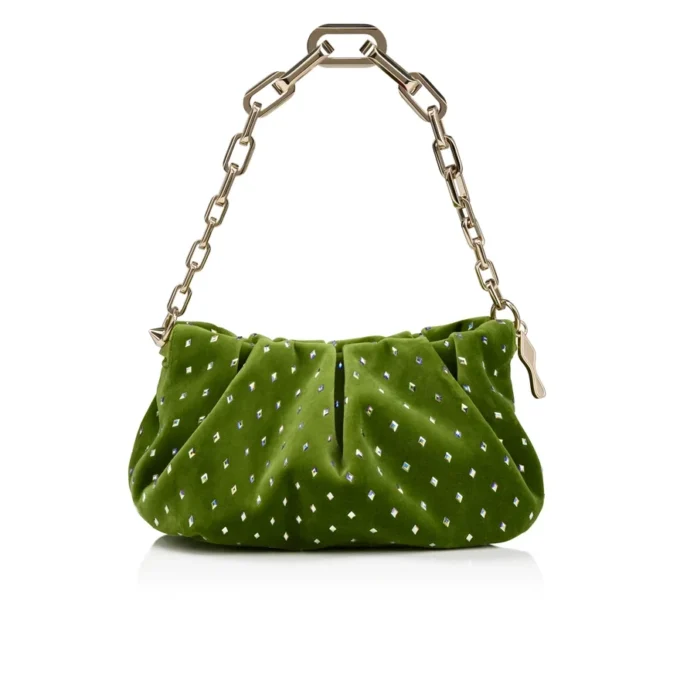 Eva Small – Bolso de hombro – Terciopelo y strass – Haiiro