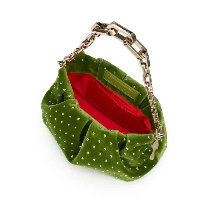 Eva Small – Bolso de hombro – Terciopelo y strass – Haiiro